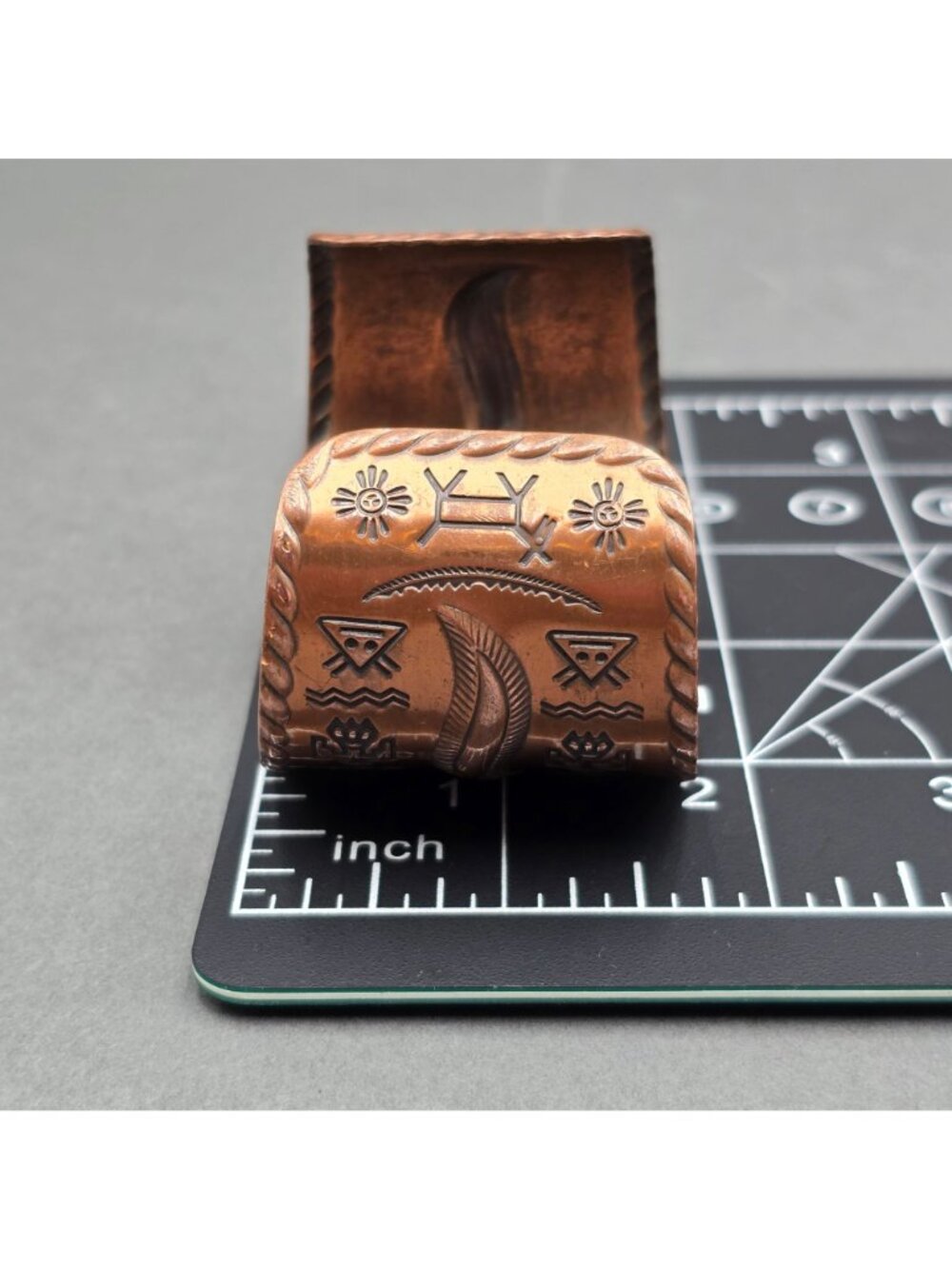 Vintage Bell Trading Post Extra Wide Copper Cuff Bracelet 6.75" Southwestern - Picture 12 of 15